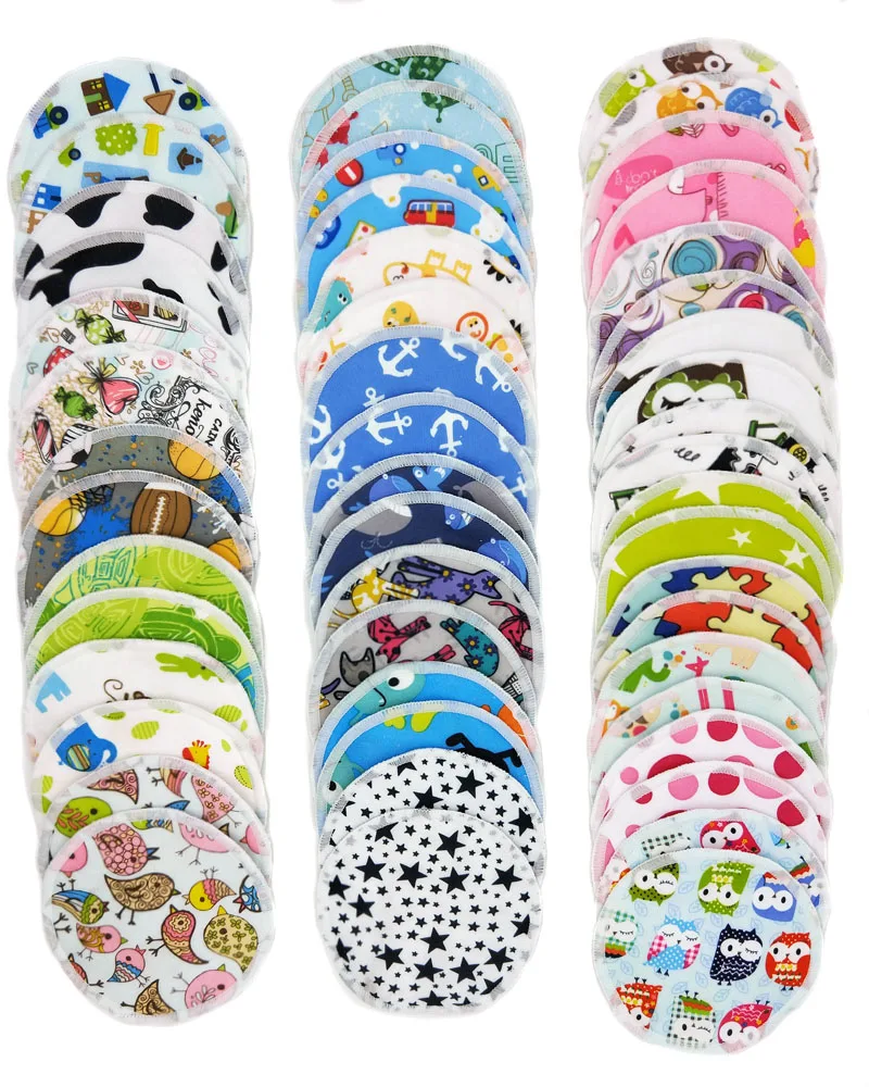 Closeout Nursing-Pads Bamboo Reusable Waterproof Print 10pcs 12cm 76X53xZw