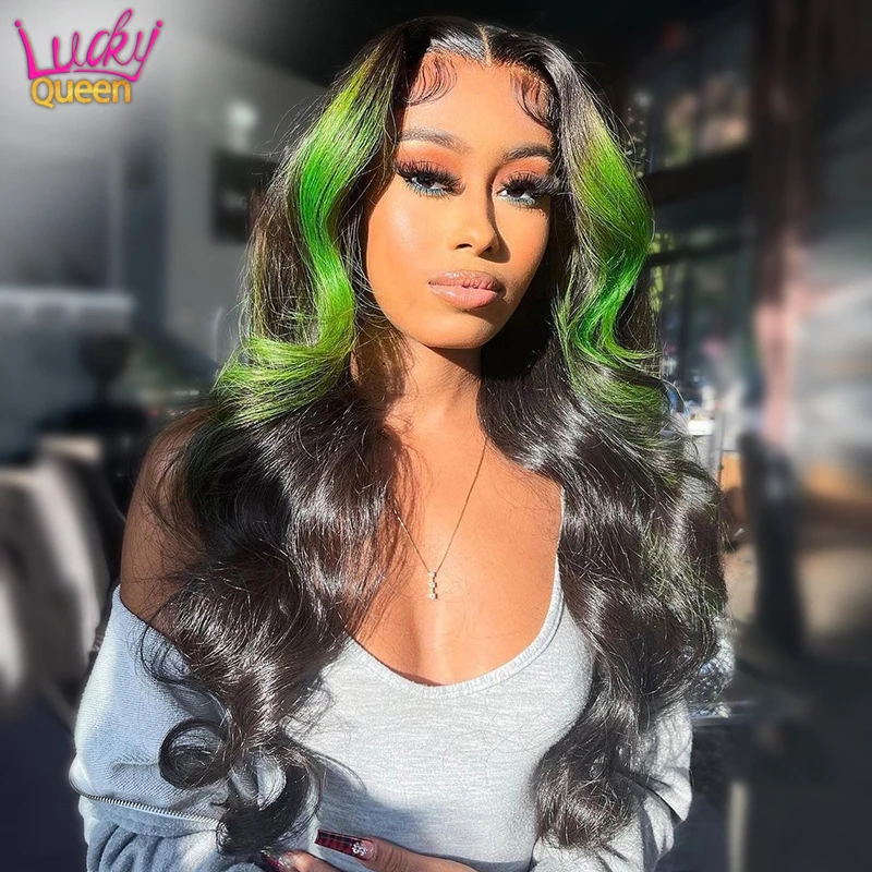 Highlight Pink Green Body Wave Wig Brazilian Human Hair Wigs Pre Plucked Pink Root Lace Frontal Wig Transparent Lace For Women 5 Highlight Pink Green Body Wave Wig Brazilian Human Hair Wigs Pre Plucked Pink Root Lace Frontal Wig Transparent Lace For Women 5
