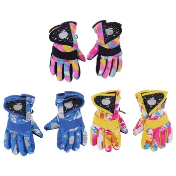 

Waterproof Winter Skiing Snowboarding Gloves Warm Mittens For Kids Full-Finger Gloves Strap for Sports, Skiing, Cycling 090A