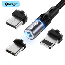 

Elough Magnetic LED USB Cable Fast Charger Micro USB Type C Magnetic Charging Cable For iPhone 12 Xiaomi Samsung USB Cable Wire