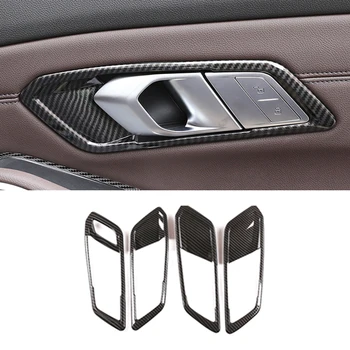 

Carbon Fiber ABS Chrome Car Interior Door Handle Frame Trim For BMW G20 G28 325 3 Series 2019 2020 Left Hand Drive Car Accessory