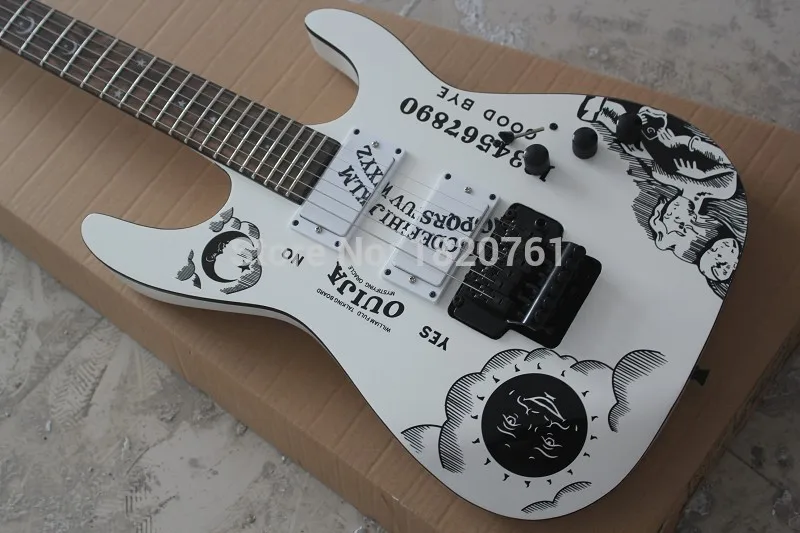 Высокое качество Custom Shop KH-2 Ouija Kirk Hammett Cynthia белая электрогитара 14510 | Спорт и