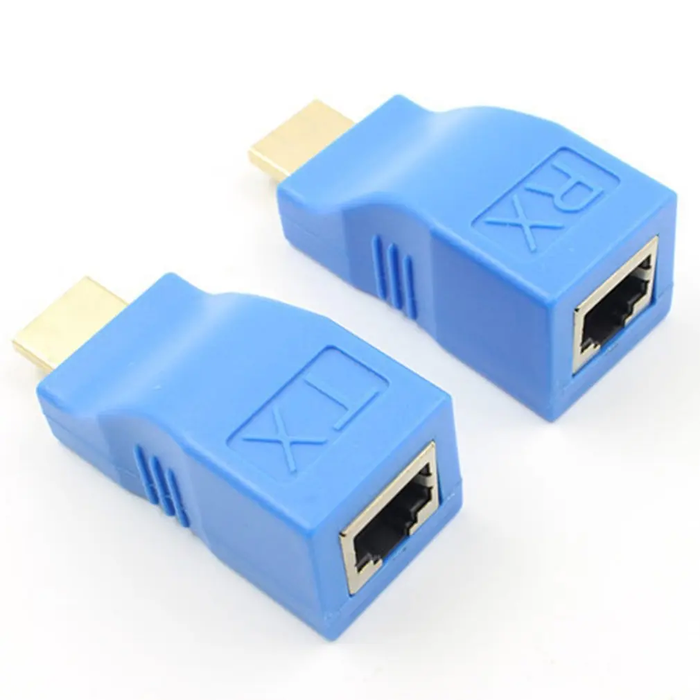 

HDMI Extender HDMI Extension Over CAT 5e / 6 UTP LAN Ethernet Cable Converter for HDTV 1 Pair 4K Mini RJ45 Ports to 30m Polybag