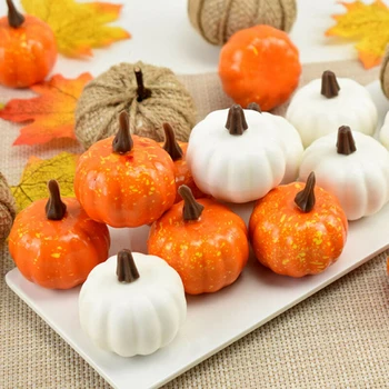 

22pcs Small Pumpkin Foam Mini DIY Artificial Handwork Halloween Party Decor Prop Artificial Pumpkin Fake Simulation Vegetabl