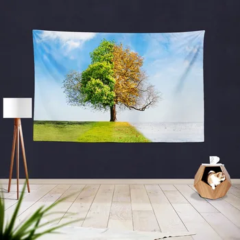 

Summer Landscape Green Trees Tapestry Wall Fabric Hippie Boho Home Dorm Decor Hanging Tapestry Picnic Beach Blanket Bedspread