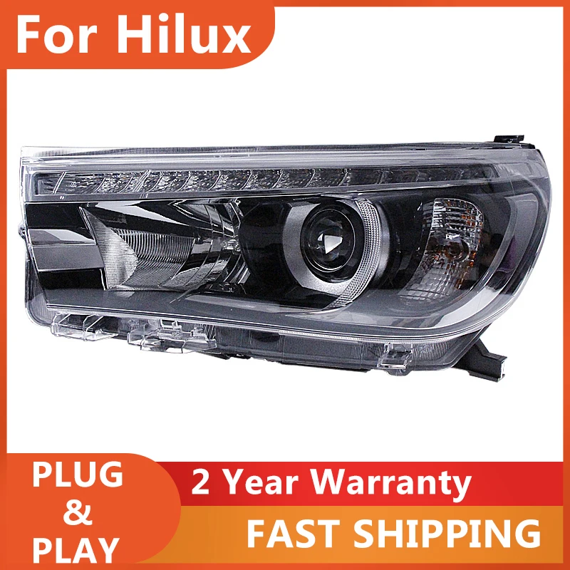 Все светодиодный ные фары для Toyota REVO Hilux светодиодные DRL ходовые огни Bi Xenon Light