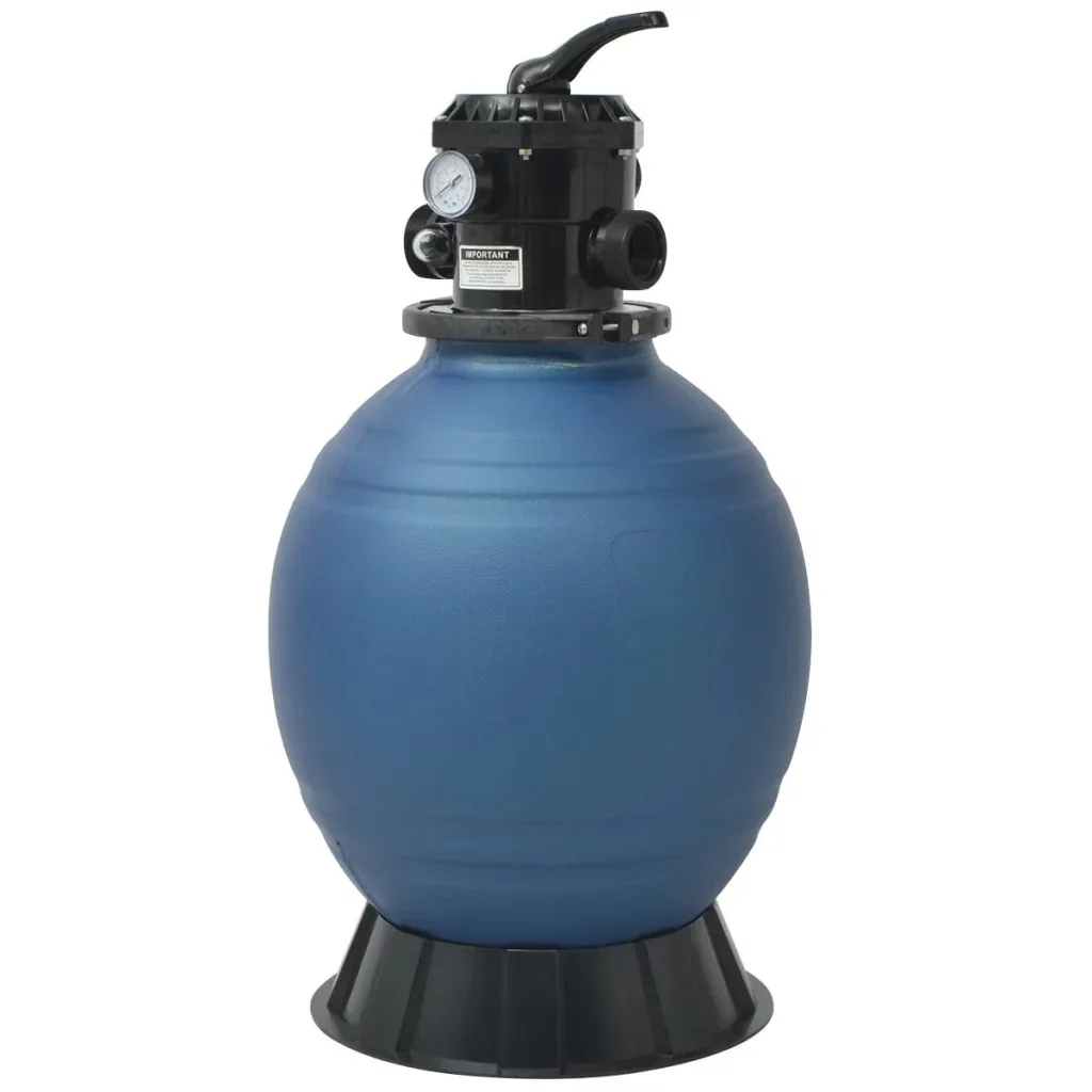 

vidaXL Pool Sand Filter 18 inch 460 mm Round Blue 50 PSI Suitable for 1 HP Pool Pumps PE Swimming Pool Sand Filter