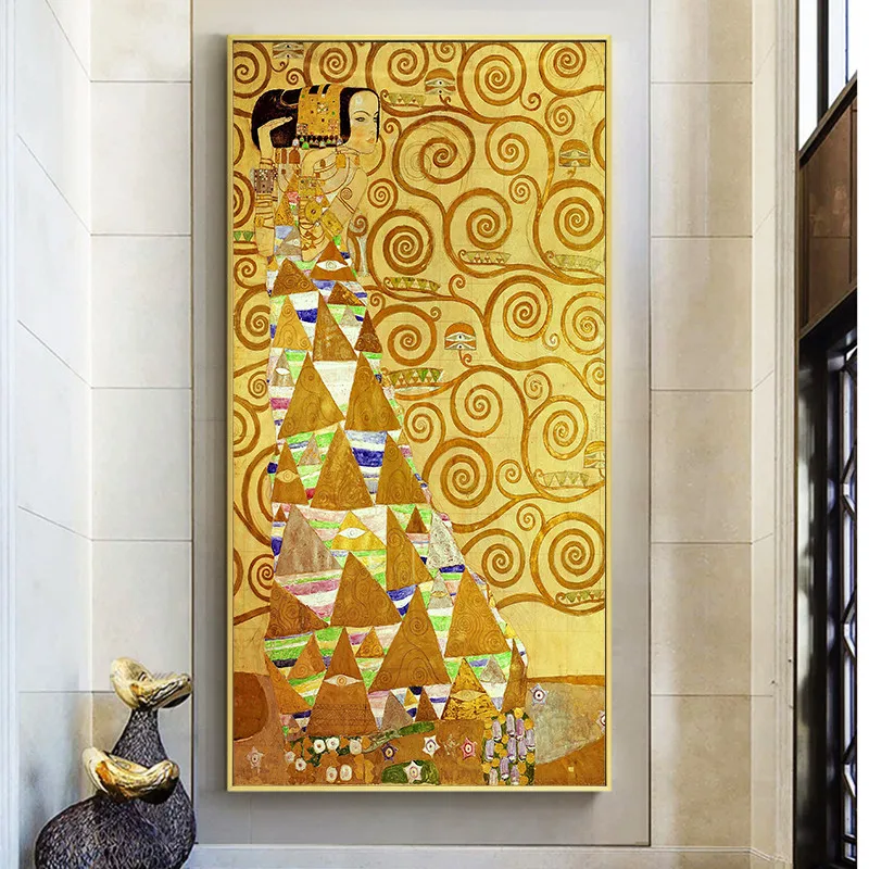 

Artist Gustav Klimt The Woman Oil Painting on Canvas Posters and Prints Cuadros Wall Art Pictures For Living Room Home Decor