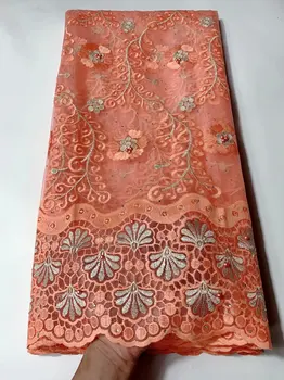 

Pink Swiss Voile Lace In Switzerland High Quality African Dry Cotton Voile Lace Fabric For Wedding Party Dress FYIN-122