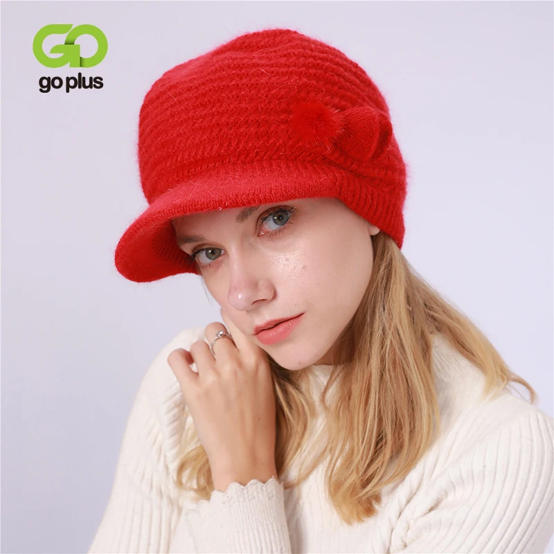 GOPLUS 2020 зимняя меховая вязаная шапка с помпоном женская толстые теплые