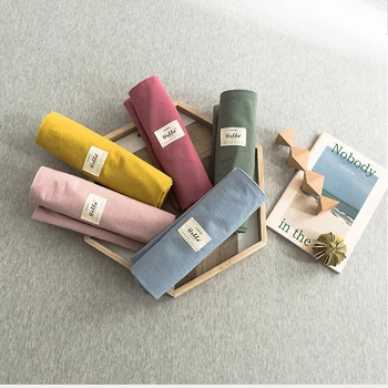 

Solid Japanese Style Yarn Dyed Stripe Washing Cotton Pillowcases 48x74 2pc