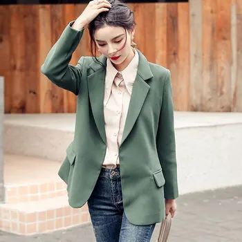 

2020 autumn temperament blazer laced suit waist slimming casual small coat female blazers Drop Shipping