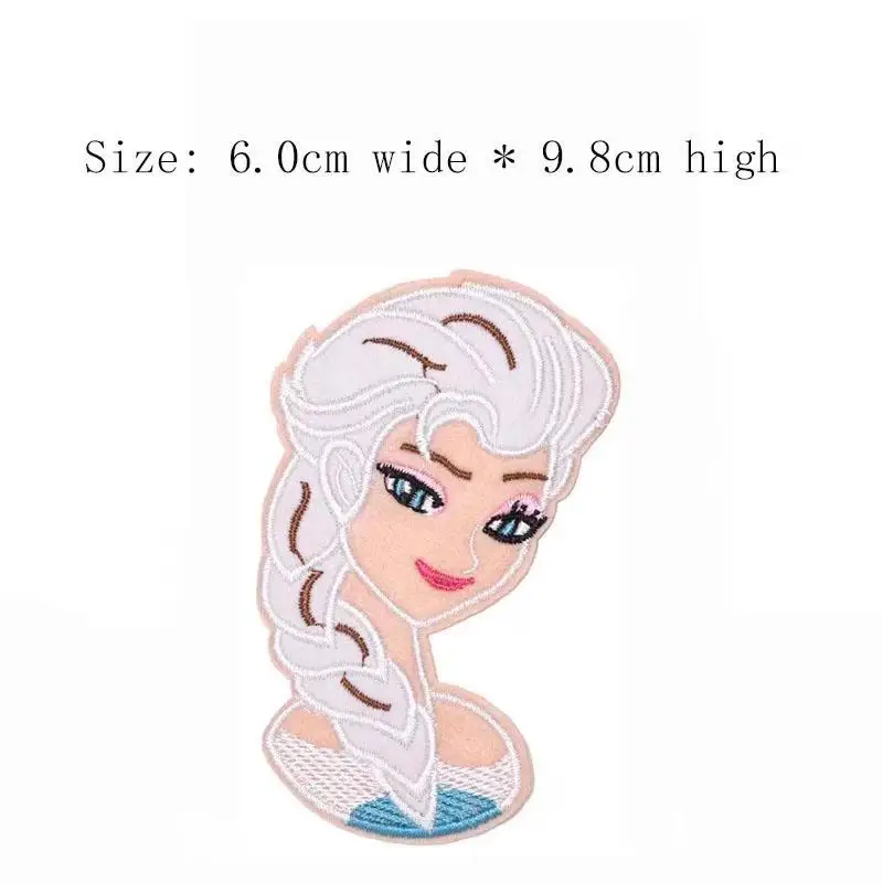 Free shipping Snow White 6cm wide embroidery patch iron on sew on for left chest jacket/Frozen/Comic girl(10pcs