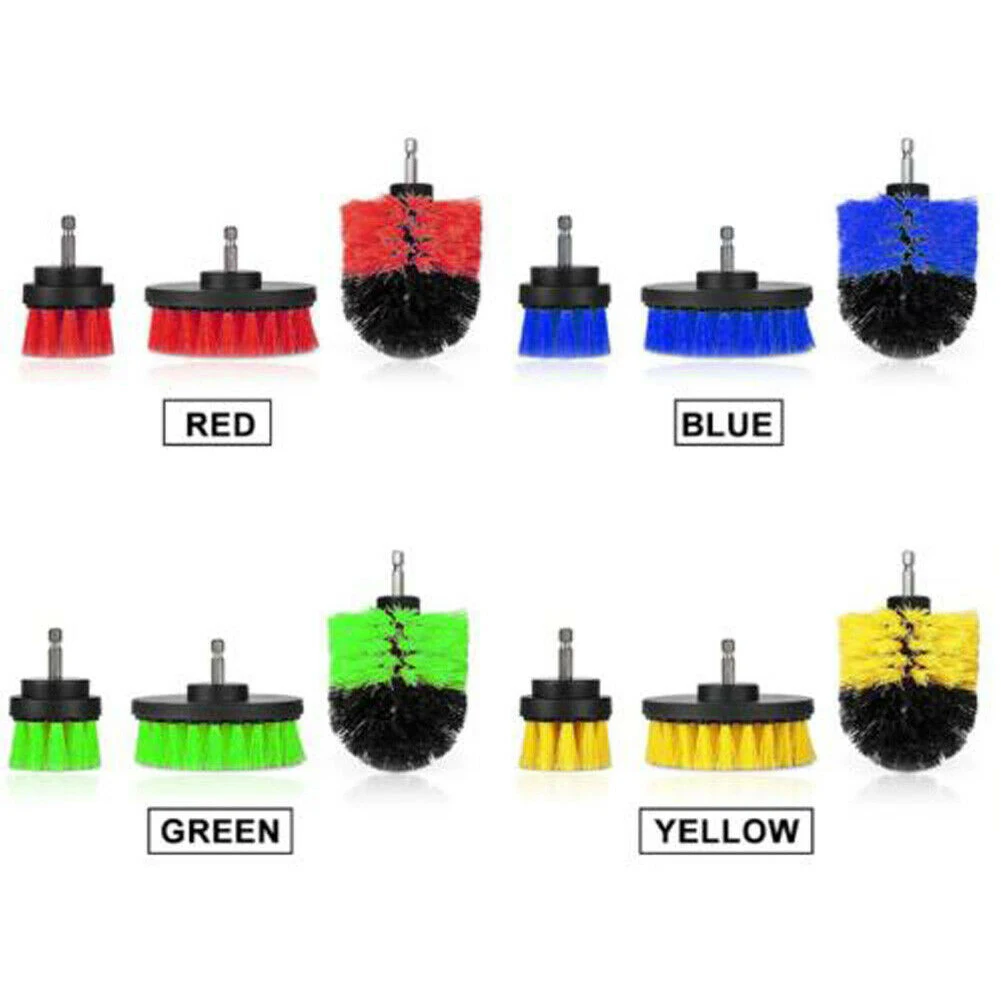 3 шт./компл. набор для электрической дрели пластиковая круглая Чистящая Щетка