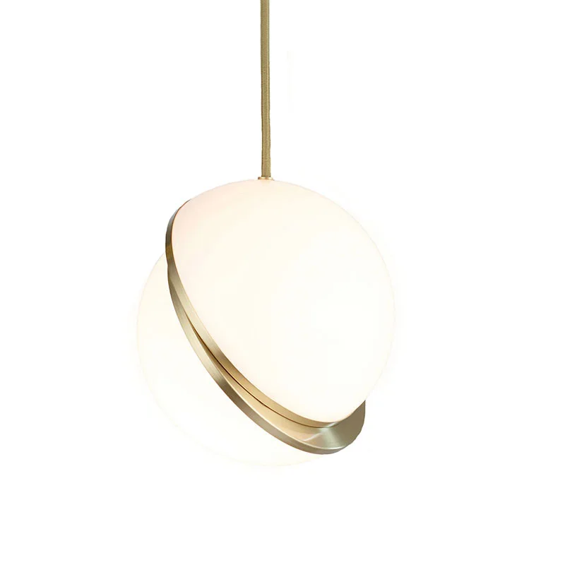 Скандинавские современные круглые шары подвесные светильники креативная круглая луна латунь Подвеска Лампы для столовой гостиной drplight