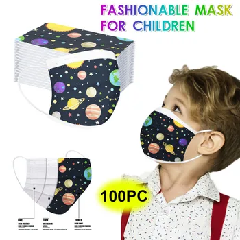 

Facemask For Children Universe Printing Mask Three-layer Disposable Face Mask With Filters Masque Elastic Earloop Mascarillad