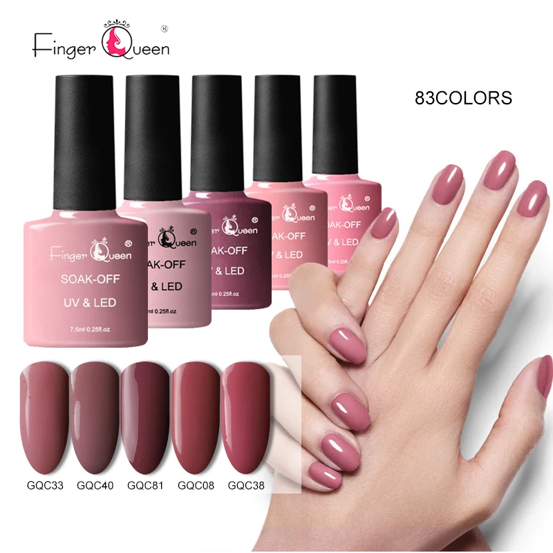 

Fingerqueen 7.5ML 18 Color Fashion Gel Varnish For Nail Art Soak Off Design Nails Gel Polish Gel Lacquer For Dress Up GQC