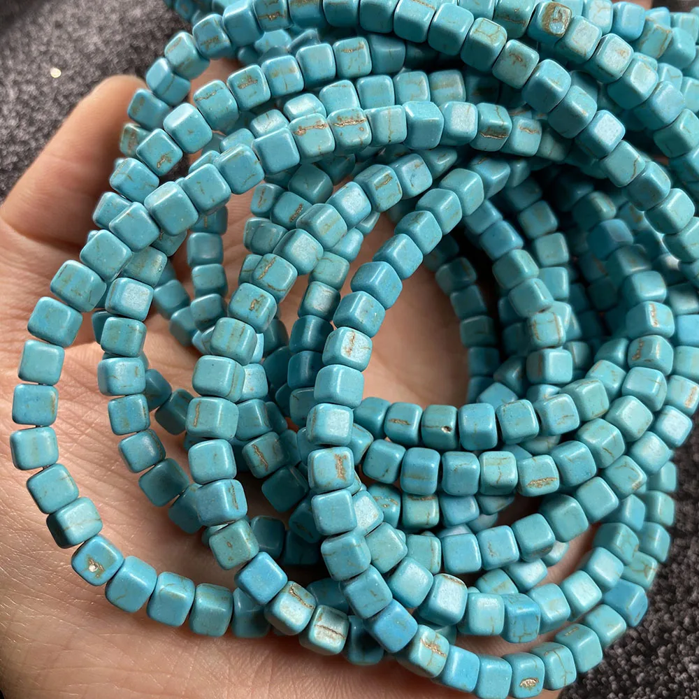 4 6 8mm Natural Stone Square Shape Beads High Quality charms small For Jewelry Making DIY Bracelet Necklace Accessories | Украшения и
