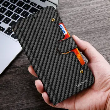 

L-FADNUT Carbon Fiber Leather Wallet Case For HUAWEI P20 P30 Pro Luxury Purse Card Holder Kickstand High Protective Cover Capa