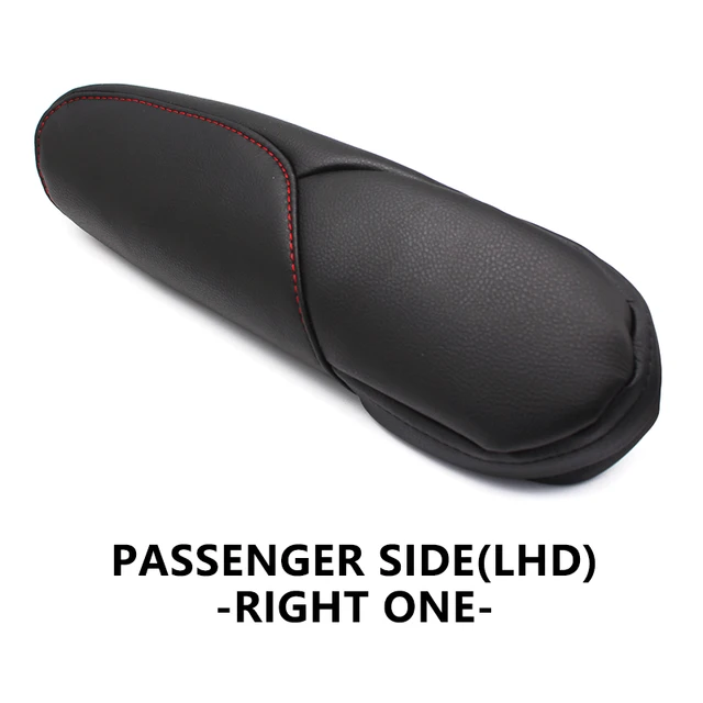 For Honda CRV 2007 2008 2009 Microfiber Leather Driver / Passenger Side Seat Armrest Handle Decor Cover Protection Trim black with red right