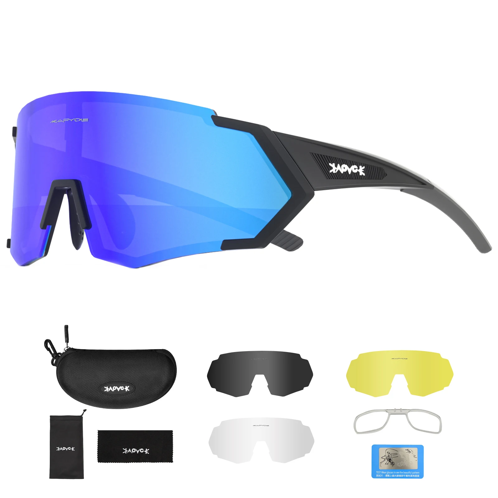 Kapvoe Polarized Sunglasses Cycling Glasses UV400 Goggles Sports Eyewear 4lens 