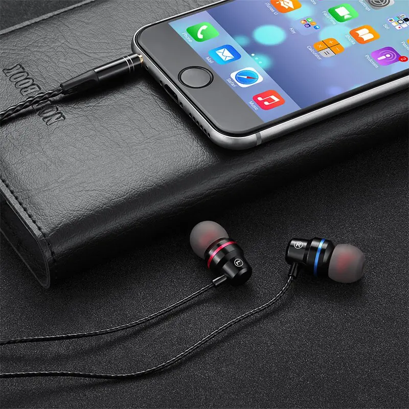TOMKAS Wired Earbuds Headphones 3.5mm In Ear Earphone Earpiece With Mic Stereo Headset 5 Color For Samsung Xiaomi Phone Computer