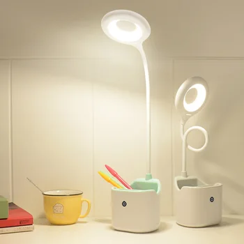 

JUNEJOUR 1500mah Rechargeable Led table Touch Lamp Desk lamps USB Flexible Reading light forChildren With phone hoder Pen holder