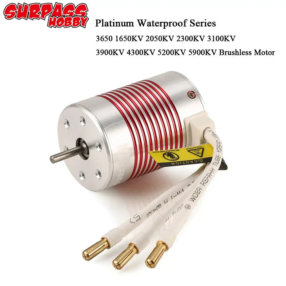 

SURPASS HOBBY Platinum Waterproof 3650 1650KV 2050KV 2300KV 3100KV 3900KV 4300KV 5200KV 5900KV Brushless Motor for 1/10 RC Car