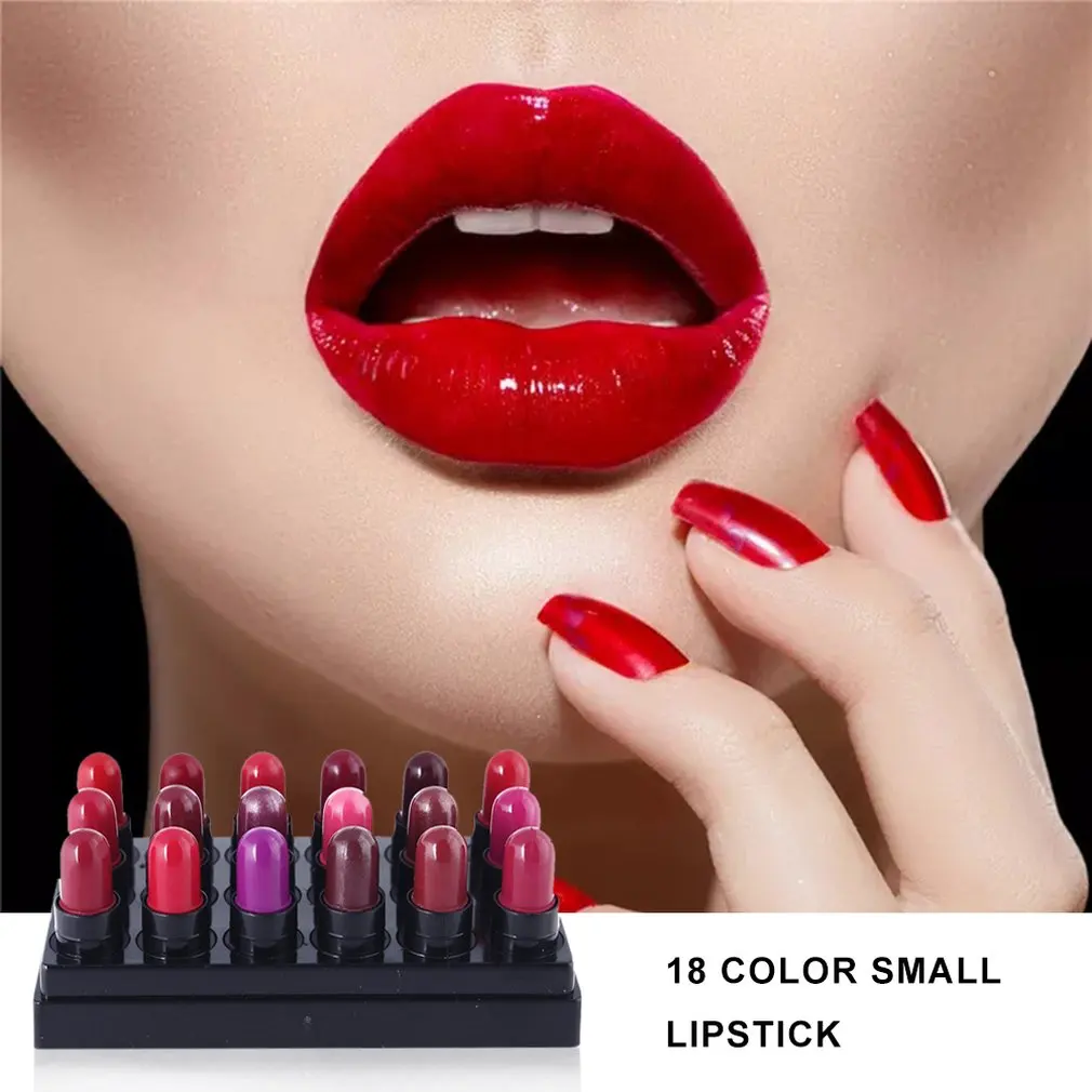 Special offer off the shelf 18 color small lipstick ebay AliExpress explosion proof lipstick economical lipstick 4