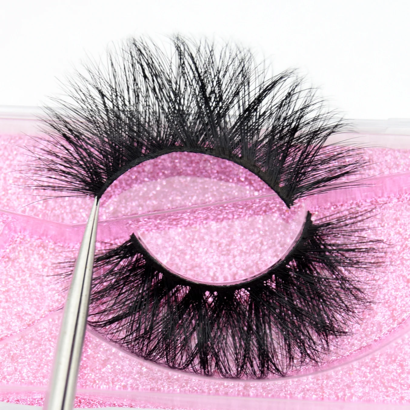 

Visofree Luxury 5D Mink Hair False Eyelashes Wispy Cross Fluffy Mink Lashes Extension Tools Makeup Handmade Mink Eyelashes K14