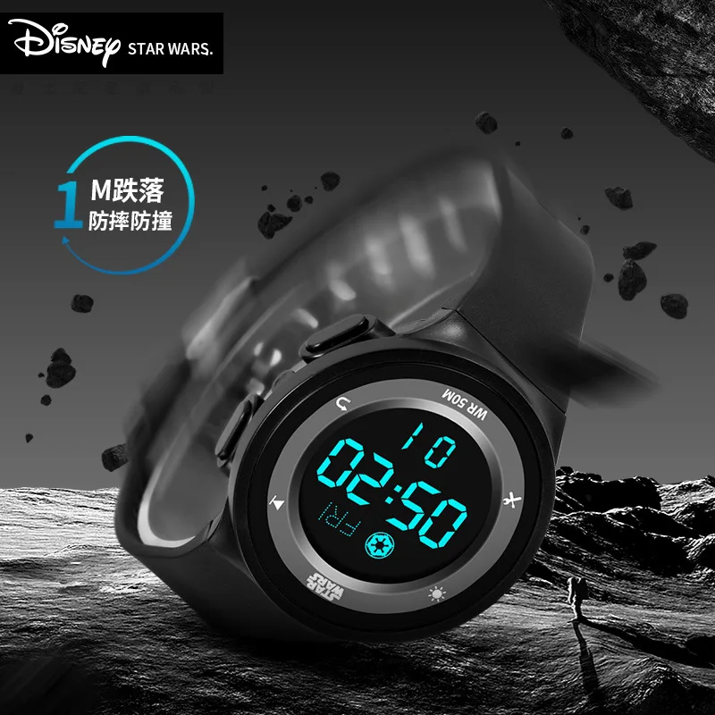 Бренд disney мужские цифровые наручные часы многофункциональные модные спортивные мужские часы водонепроницаемые led дисплей