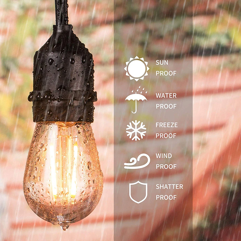 Lâmpada para Jardim ao ar Livre à Prova Luzes da Corda Lote w 4 S14 Lâmpadas Led Branco Quente 2700 k E27 Filamento Dwaterproof Água 10 Pçs - 2 8 10 pçs lote 2 w 4 s14