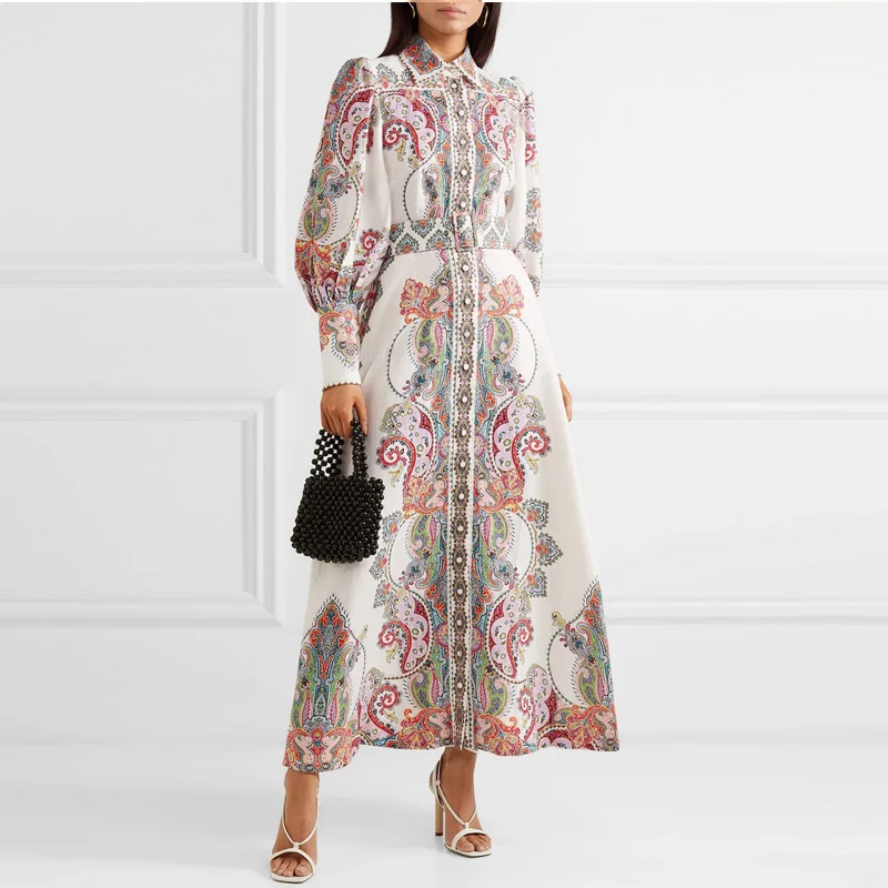 Cotton Linen Бренд Zimm, винтажная рубашка с отложным воротником, с длинным рукавом, для подиума, дизайнерское, бохо, Европейское, длинное, женское, хлопковое, льняное платье, Vestidos - Цвет: Cotton Linen