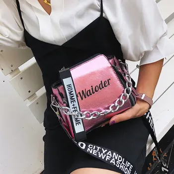 

Female Handbag Holiday PU Messenger Bags Laser Women Letter Shoulder Bag For Lady Design Exquisite Crossbody Bucket
