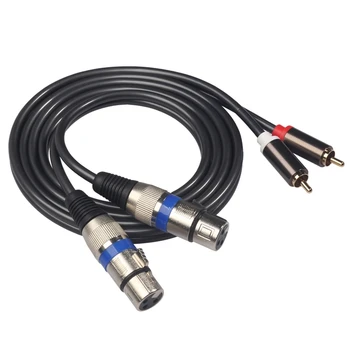 

Hifi o Cable 2 Rca Male to Xlr 3 Pin Female Mixing Console Amplifier Dual Xlr to Dual Rca Shileded Cable 1.5M