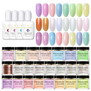 

BORN PRETTY 32 Colors Dipping Nail Powder Shinning Nail Pigment Dust Power Gradient French Nail Art Decoration Mirror Power