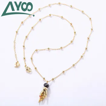 

AYOO High Quality SWA1:1 Pearl Finger Necklace Female Clavicle Chain Hand Pendant Woman Jewelry Gift