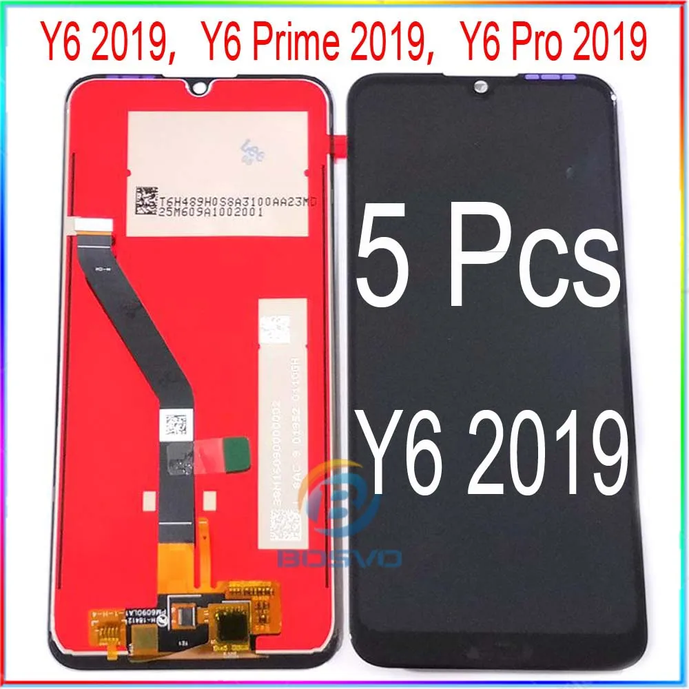 화웨이 Y6 2019 LCD Y6 프라임 2019 스크린 Y6 프로 2019 디스플레이 터치 프레임 어셈블리에 대한 도매 5 개/몫