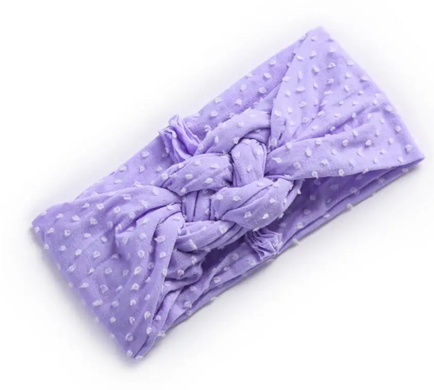 24PC/lot Twist Nylon Headbands 3D Pattern / Dot Design Girls Headband Top Knot Elastic Turban Hairband Baby Head Wraps
