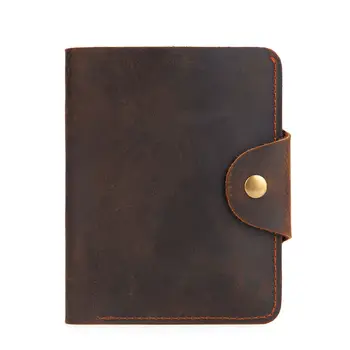 

Vintage Simple Men Wallet Crazy Horse Cowskin Leather Wallets Hasp Bifold Men's Purse Credit ID Cards Bag