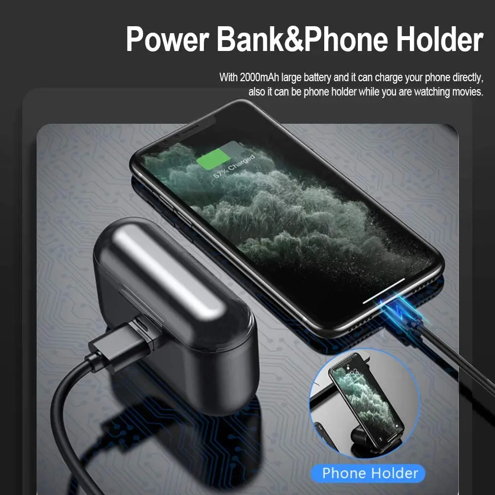 Wireless Bluetooth Earphone with Microphone Sports Waterproof Wireless Headphones Headsets Touch Control Music Earbuds For Phone
