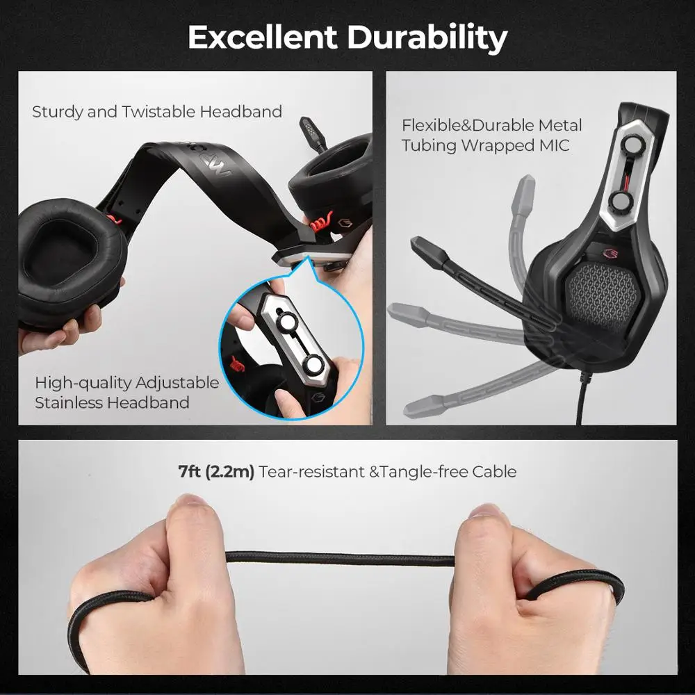 Mpow Iron Gaming Headset 7.1 Surround Sound Gaming
