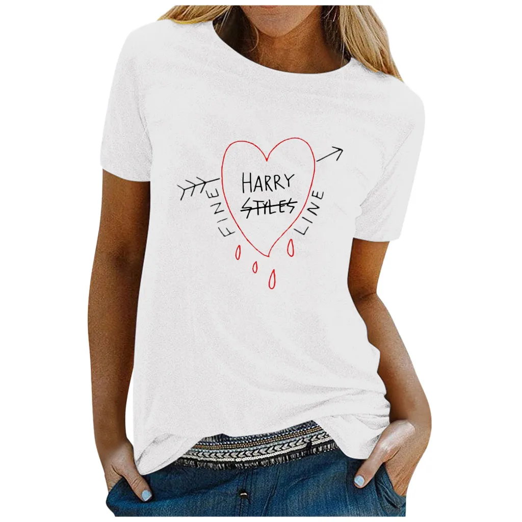 Женская Повседневная футболка с буквенным принтом в стиле Харадзюку 2020