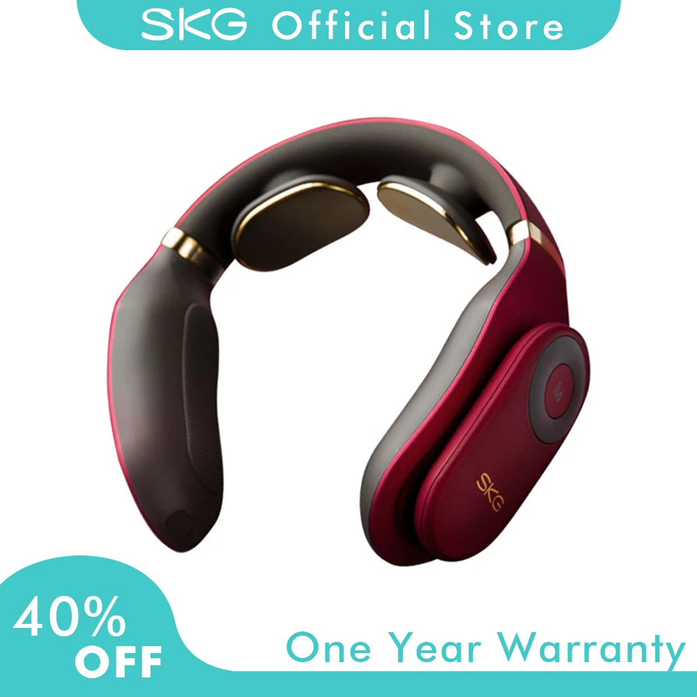 

SKG Smart Electric Neck Shoulder Massager 4098 Red Pain Relief Remote Control Cervical Vertebra Relaxation Electric Pulse