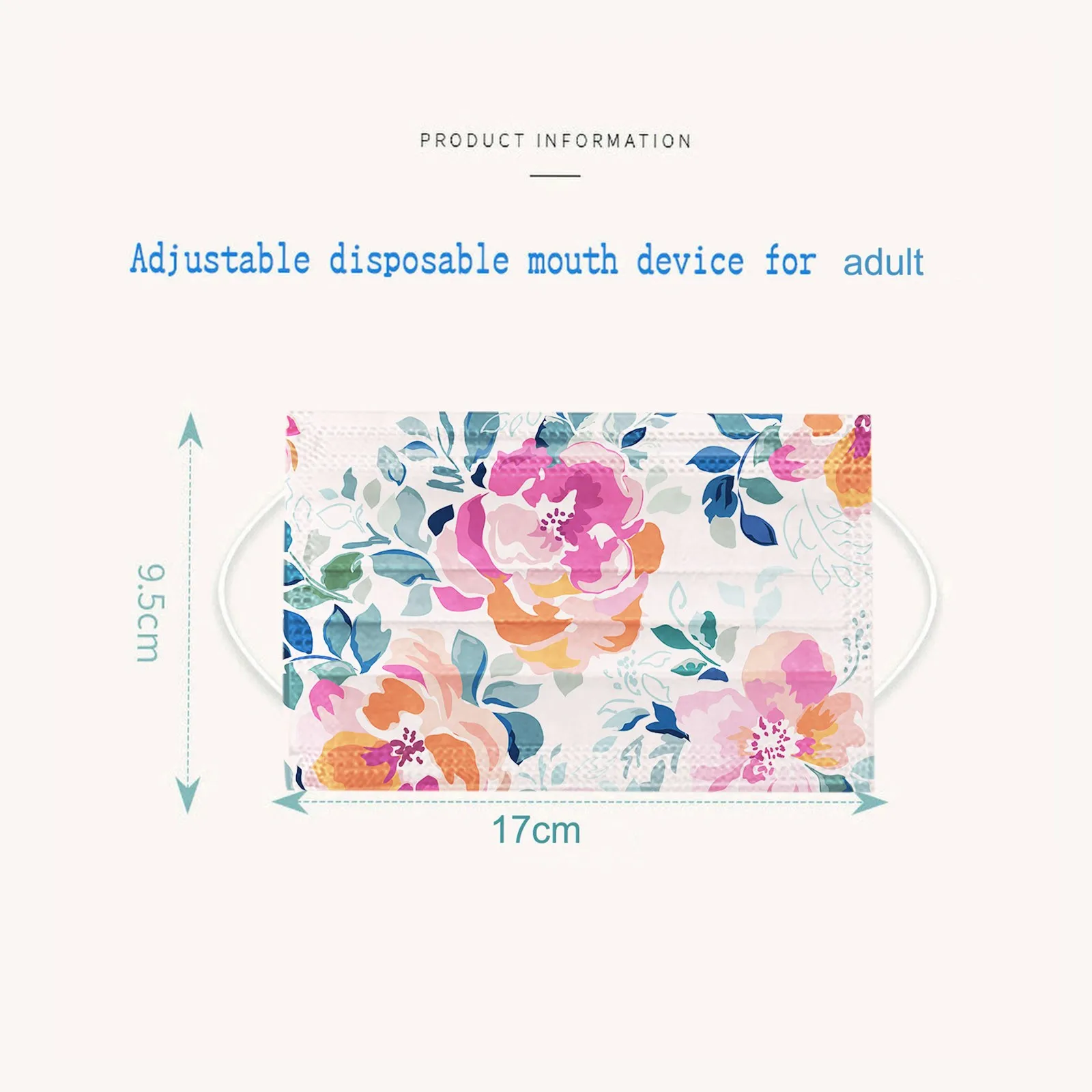 10-100pcs Flower Print Adult Disposable Mask Fashion Printed 3ply Filter Mouth Cover Mascarillas Breathable Face Mask Masque