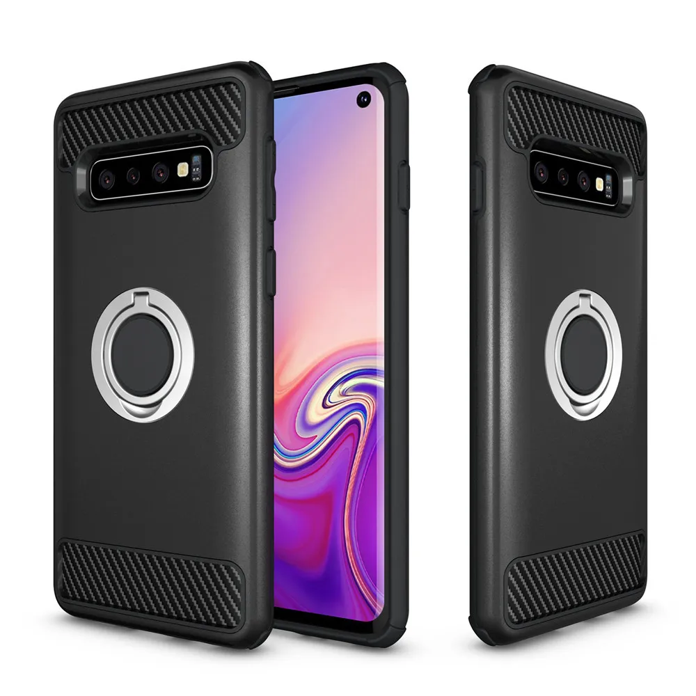 SAMSUNG S10 plus чехол для телефона в ТПУ+ PC кольцо держатель Защитный Чехол ударопрочный применимый S10 E