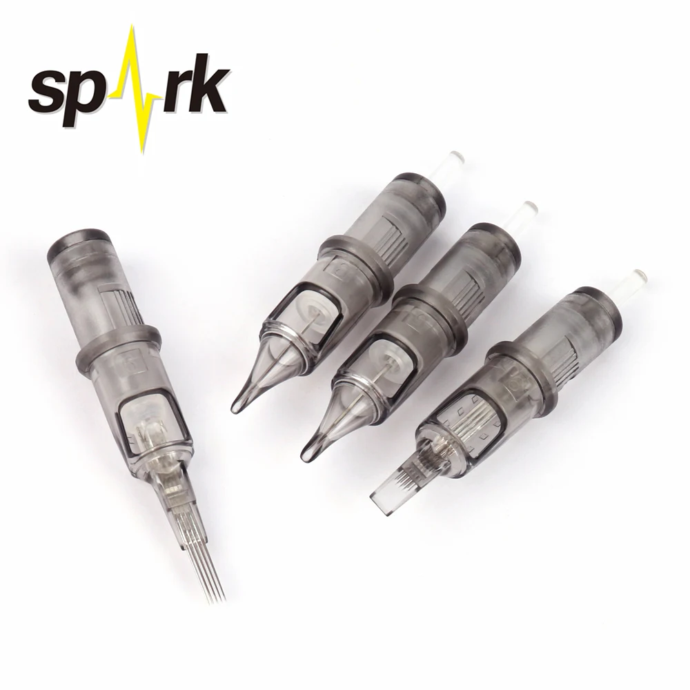 10 шт./партия SPARK Smoke серый картридж иглы для татуировки Круглый шейдер #12 0 35 мм agujas