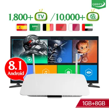 

Android 8.1 Arabic Spain IPTV Subscription Box with 1 Year QHDTV Subscription Europe Belgium Netherlands No APP Include