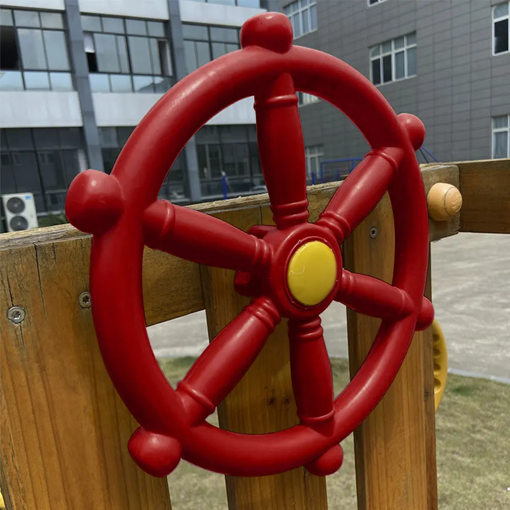 Kids Toy Safe Jungle Gym Steering Children Climbing Frame Smooth Swing Accessory Amusement Park Garden Pirate Ships Wheel Game