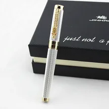 1 шт./лот шариковая ручка Jinhao Шариковая ручка 1200 Canetas Серебряная ручка с позолоченным зажимом Руководящий работник быстрое письмо ручка Роскошные ручка 14*1,4 см